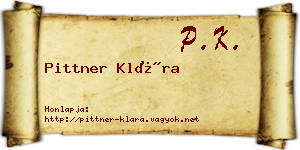 Pittner Klára névjegykártya