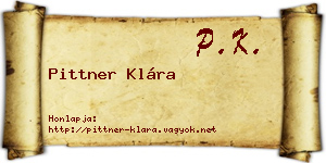 Pittner Klára névjegykártya